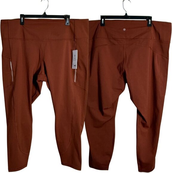 Athleta Rainier High Rise Legging Women's 3X Brown Active Workout Athletic Plus - Picture 2 of 16